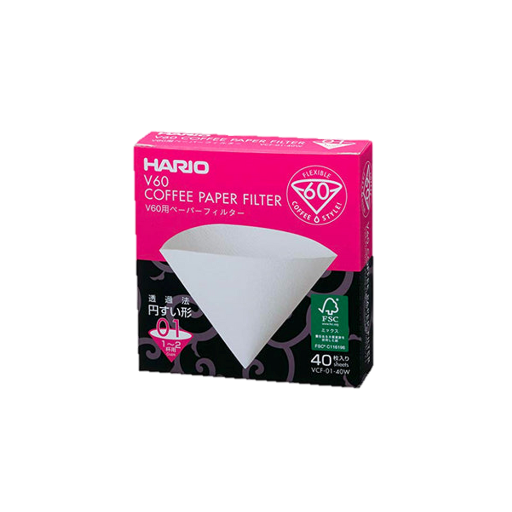 Hario . V60-01 Filter Paper . Bleached (40Pcs)