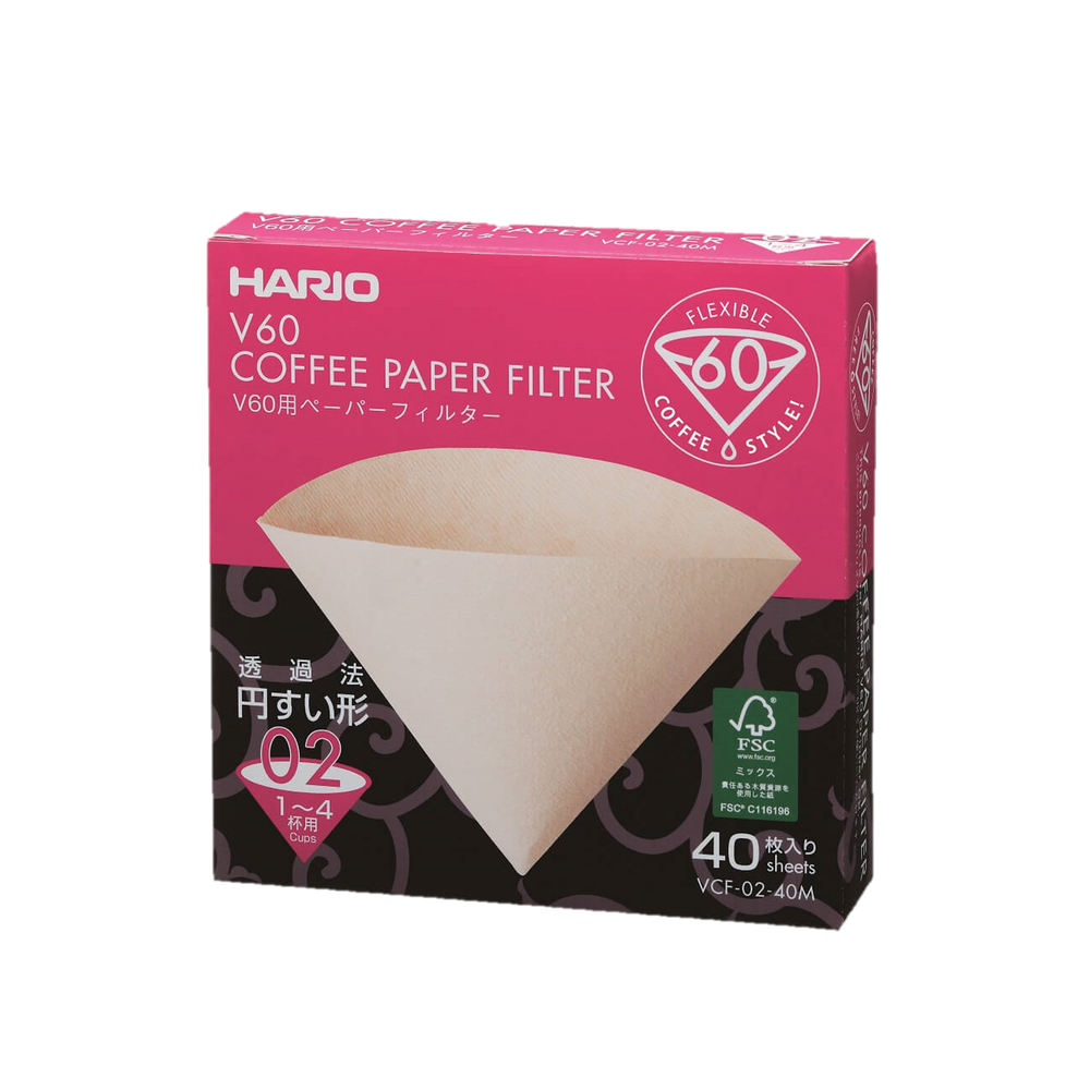 Hario . V60-02 Filter Paper . Unbleached (40Pcs)